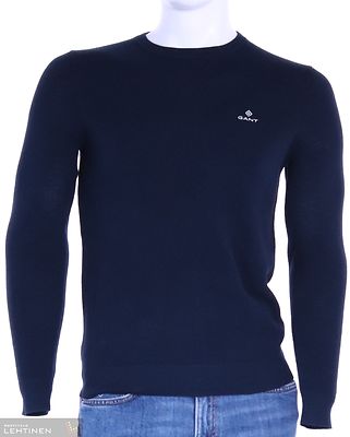 Gantin tummansininen puuvillaneule