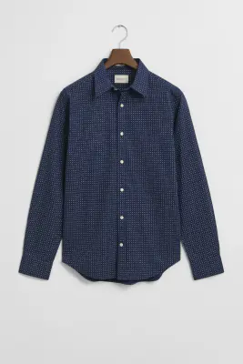 Gant tummansininen kuviollinen regular fit kauluspaita
