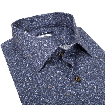 Petrifun sinikuvioinen classic fit kauluspaita