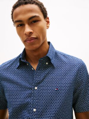 Tommy Hilfiger tummansininen lyhythihainen regular fit paita