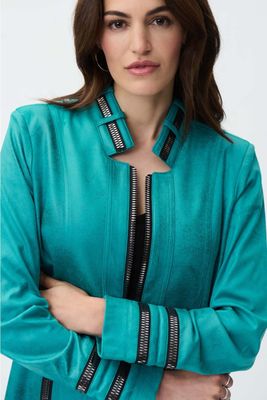 Joseph ribkoff turkoosi keinonahka jakku