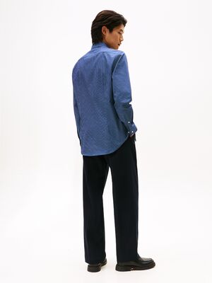 Tommy Hilfiger slim fit sininen pienikuvioinen kauluspaita