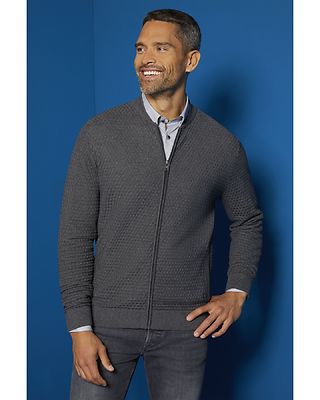 Bugatti harmaa puuvilla neuletakki korinpohjaneulosta