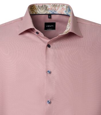 Venti modern fit roosanvärinen pitkähihainen kauluspaita