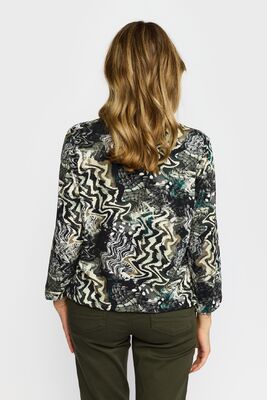 2-Biz vihreä kuviollinen trikoopusero