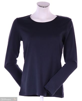 Signaturen tummansininen pitkähihainen paita pyöreällä pääntiellä