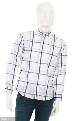 Petrifun modern fit ruudullinen kauluspaita erikoispitkillä hihoilla