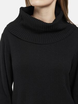 Signature musta neulemekko poolo kauluksella