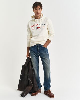 Gant luonnonvalkoinen regular fit collegehuppari