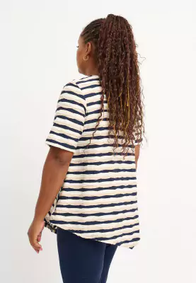 Pont Neuf raidallinen lyhythihainen trikoo tunika