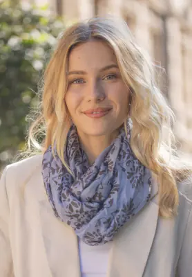 Lasessor siniharmaa tuubihuivi 100% silkkiä