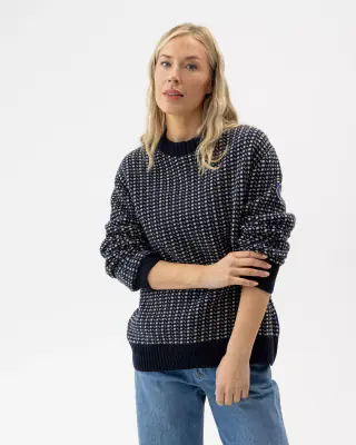 Holebrook Windproof tummansininen unisex villapaita