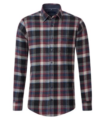 Casamoda viininpunasävyinen casual fit kauluspaita