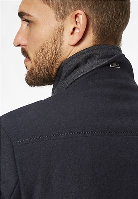 S4 tummansininen nuorekas villakangastakki