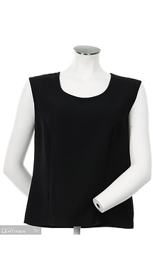 Delian musta suoranmallinen toppi, pyöreä pääntie ja leveät olkaimet