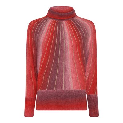 Micha punasävyinen lepakkohihainen neulepusero