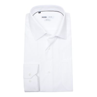 Petrifun valkoinen pitkähihainen easy care kauluspaita C-malli