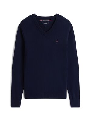 Tommy HIlfiger tummansininen puuvillaneule
