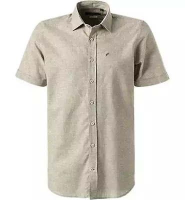 Daniel Hechter beige pellava-puuuvilla lyhythihainen paita