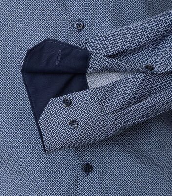 Venti sinikuvioinen modern fit tuplakauluspaita