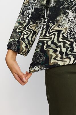 2-Biz vihreä kuviollinen trikoopusero