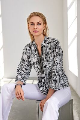 Micha beige-valkoinen viskoosi pusero