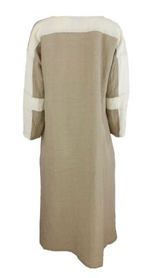 Boheme luonnonvalkoisen ja hiekan sävyinen pellavasekoitemekko