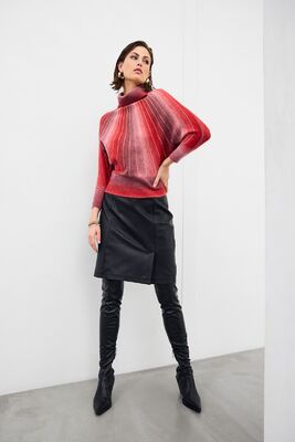 Micha punasävyinen lepakkohihainen neulepusero