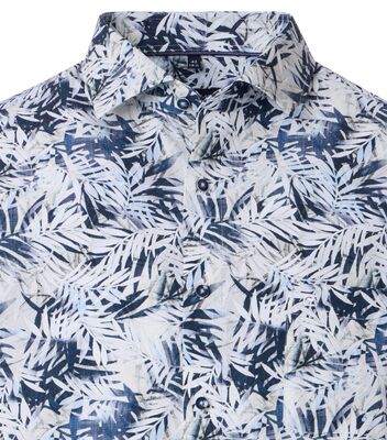 Casamoda comfort fit sinikuvioinen lyhythihainen kauluspaita