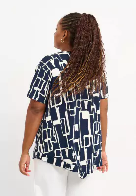 Pont Neuf sinivalkoinen trikoo tunika