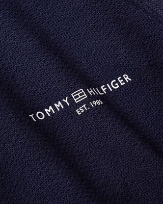 Tommy Hilfiger tummansininen lyhythihainen collegemekko