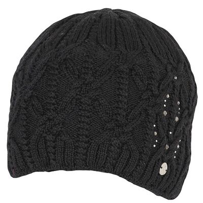 Salon musta neulepipo fleece vuorella