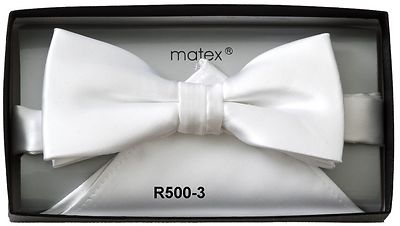 Matex valkoinen rusetti + taskuliina