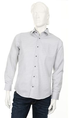 Petrifun modern fit harmaaraidallinen kauluspaita