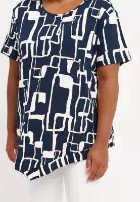 Pont Neuf sinivalkoinen trikoo tunika