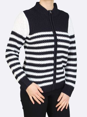 Hegler raidallinen neuletakki vetoketjulla