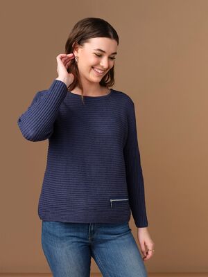 Skovhuus sininen puuvillaneule