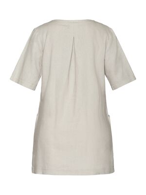 Signature pellavan sävyinen a-linjainen tunika lyhyellä hihalla