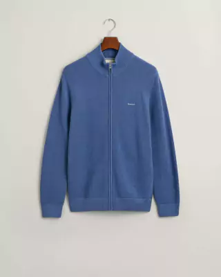 Gant vaaleansininen vetoketjullinen puuvillaneuletakki