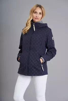 Junge sininen hupullinen kevät takki