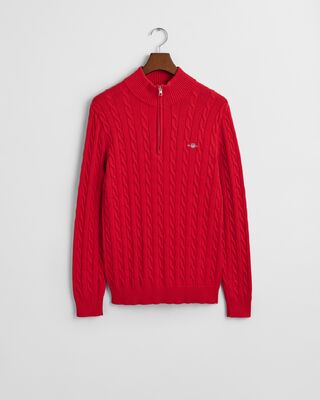 Gant punainen palmikkoneule vetoketjukauluksella