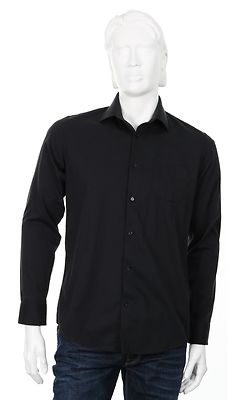 Petrifun musta Wash, Hang & Wear kauluspaita slim fit mitoituksella