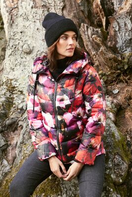 Frandsen raikas kukkakuvioinen talvitakki