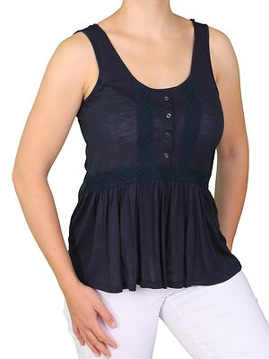 Lea H tummansininen viskoosi toppi