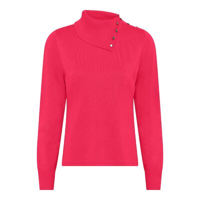 Micha pinkin sävyinen neule väljällä kauluksella