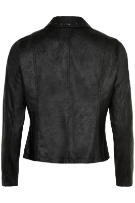 In Front musta keinonahka jakku