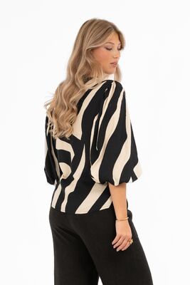 Capri Collection beigensävyinen seeprakuvioinen pusero