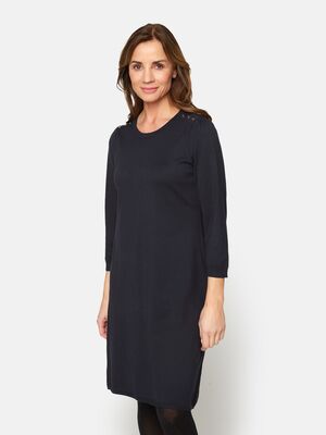 Signature tummansininen neulemekko puolipitkillä hihoilla