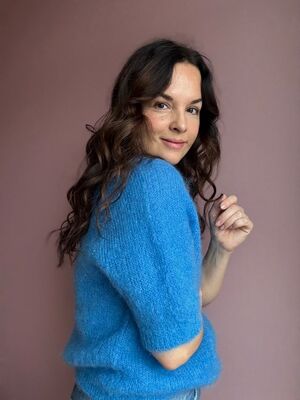 Peura Collection kirkkaan sininen moihairneulepusero