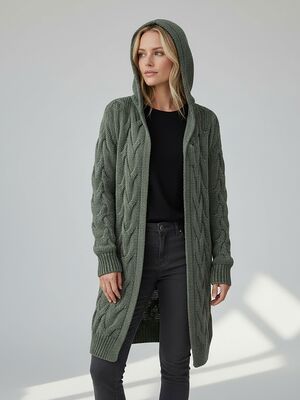Lea H vihreä muhkea neuletakki